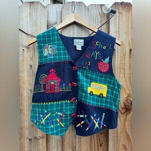 Vintage 90s Streetwear Teacher School Button Vest